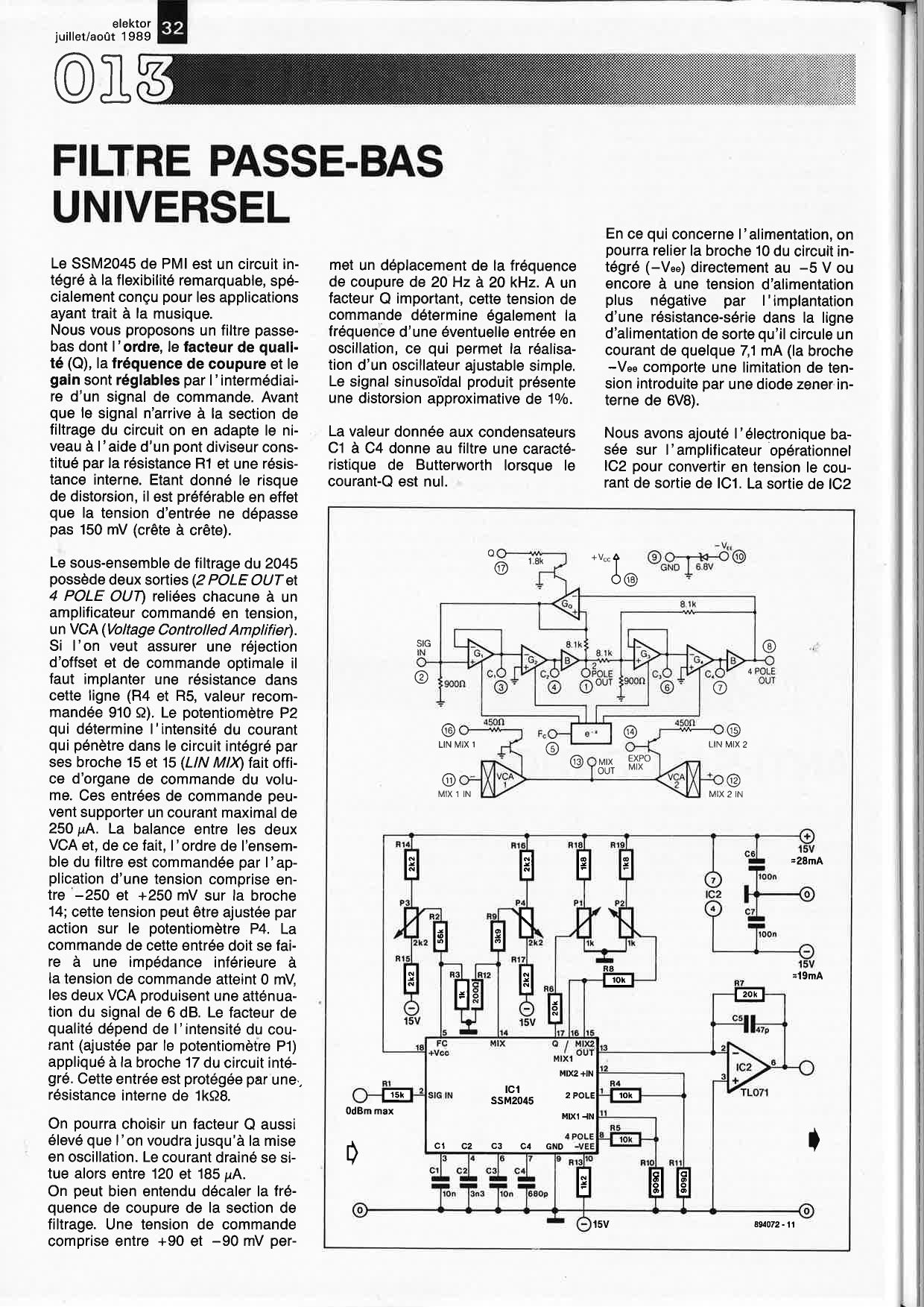 FILTRE PASSE-BAS UNIVERSEL