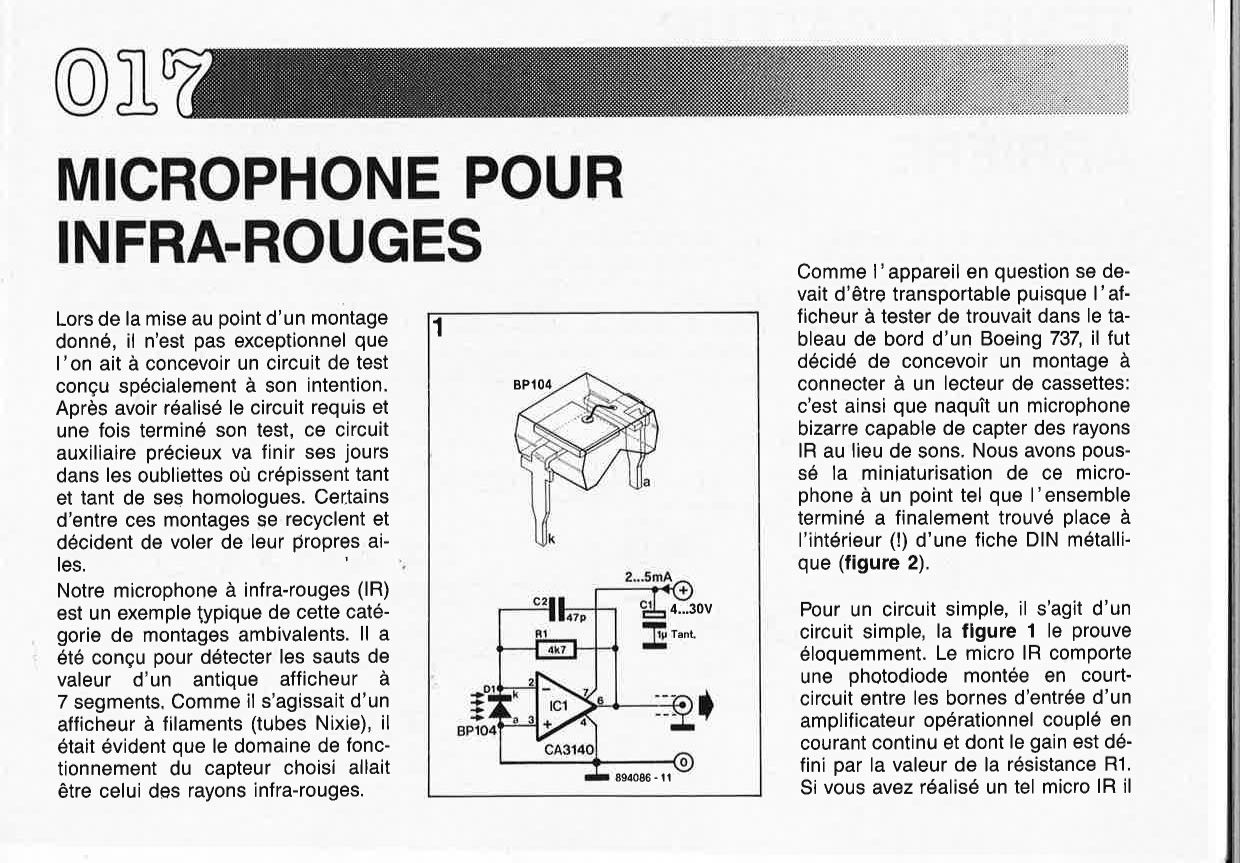 MICROPHONE POUR INFRA-ROUGES