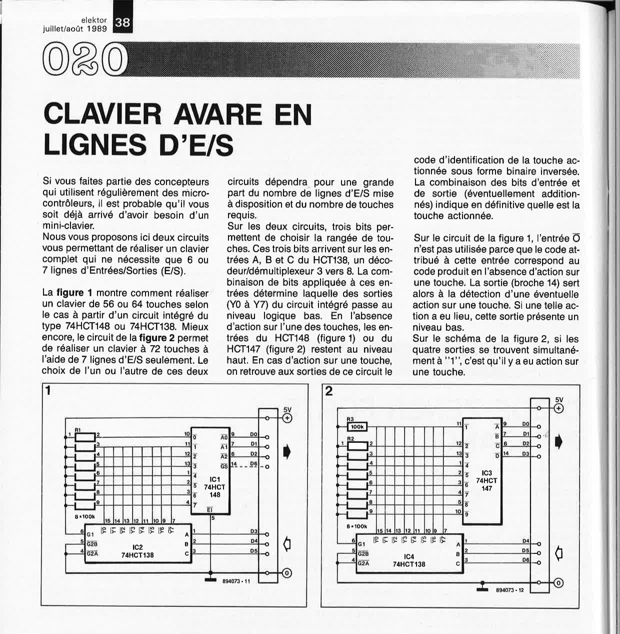 CLAVIER AVARE EN LIGNES D`E/S