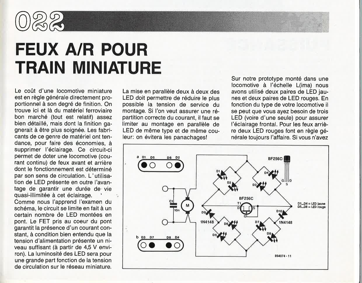 FEUX A/R POUR TRAIN MINIATURE