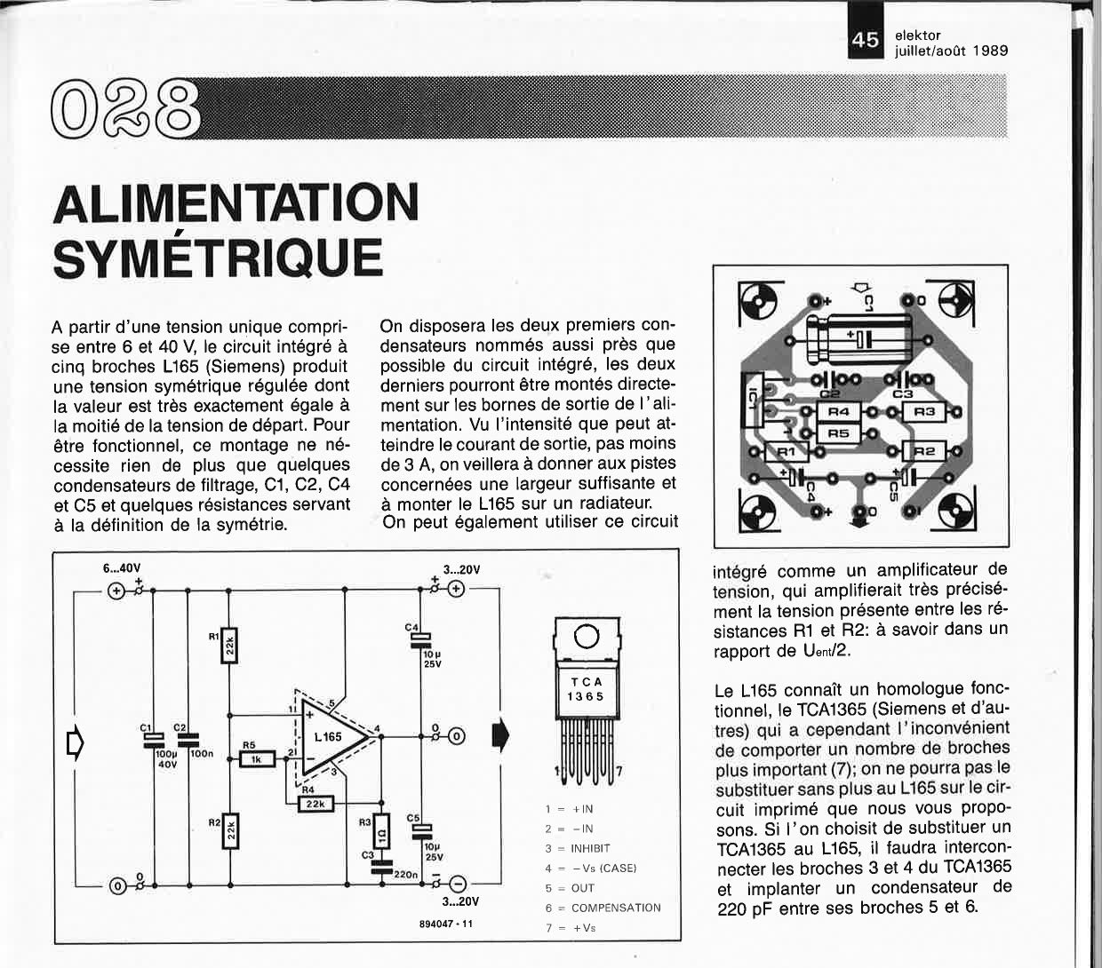 ALIMENTATION SYMÉTRIQUE 