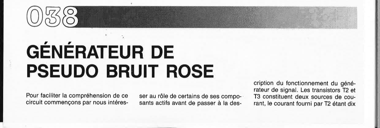 GENERATEUR DE PSEUDO BRUIT ROSE
