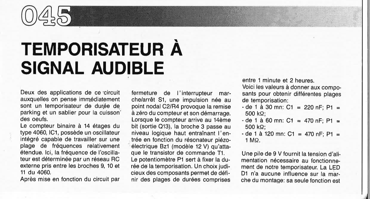 TEMPORISATEUR À SIGNAL AUDIBLE