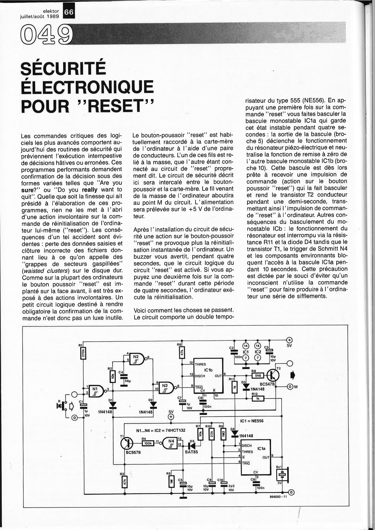 SÉCURITÉ ÉLECTRONIQUE POUR ``RESET``