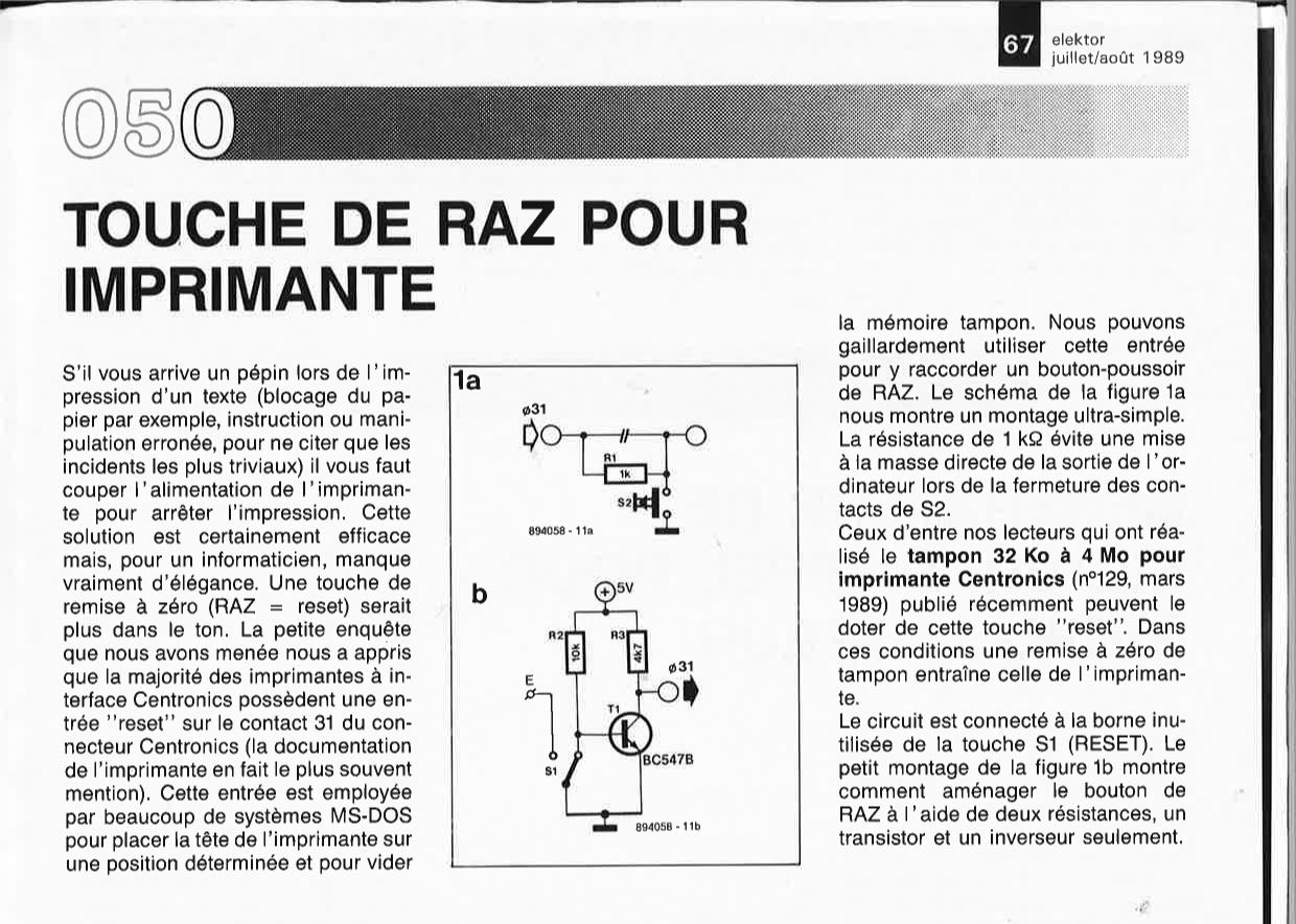 TOUCHE DE RAZ POUR IMPRIMANTE