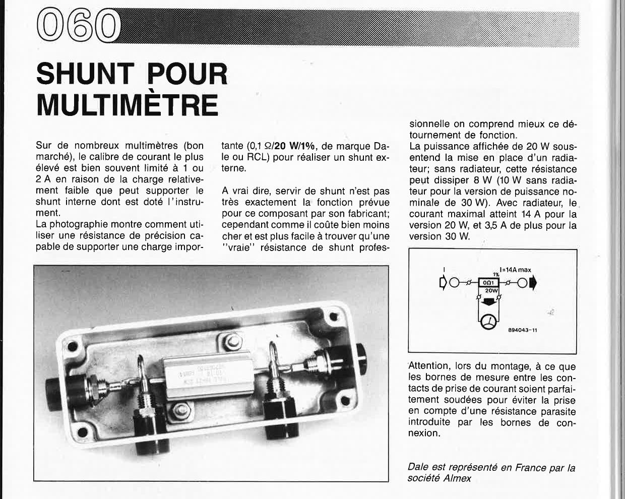 SHUNT POUR MULTIMÈTRE