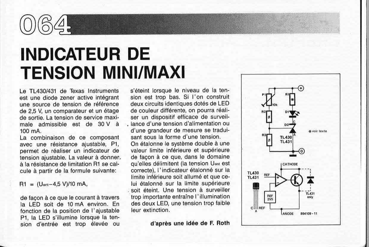 INDICATEUR DE TENSION MINI/MAXI