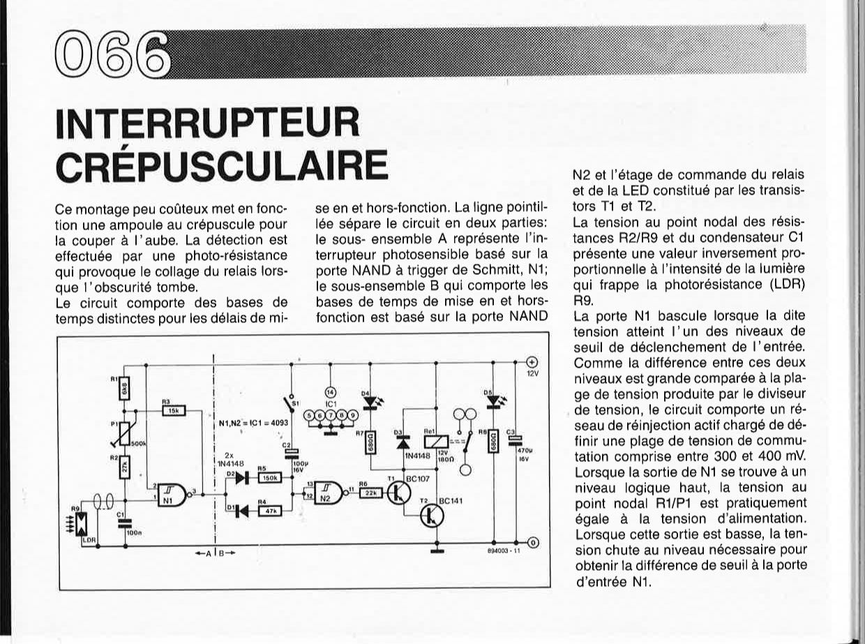 INTERRUPTEUR CRÉPUSCULAIRE