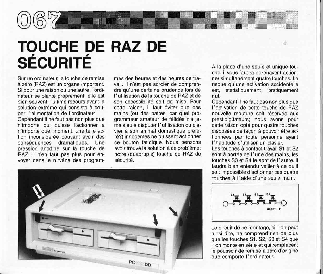 TOUCHE DE RAZ DE SÉCURITÉ