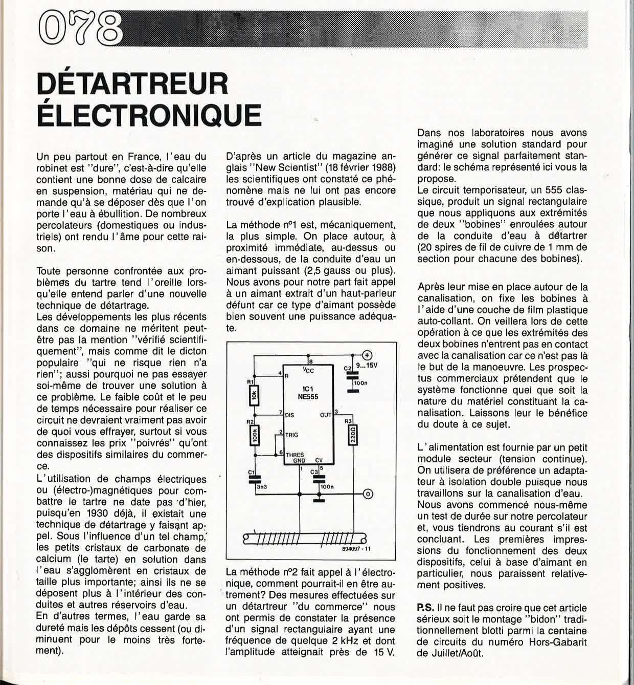 DÉTARTREUR ÉLECTRONIQUE