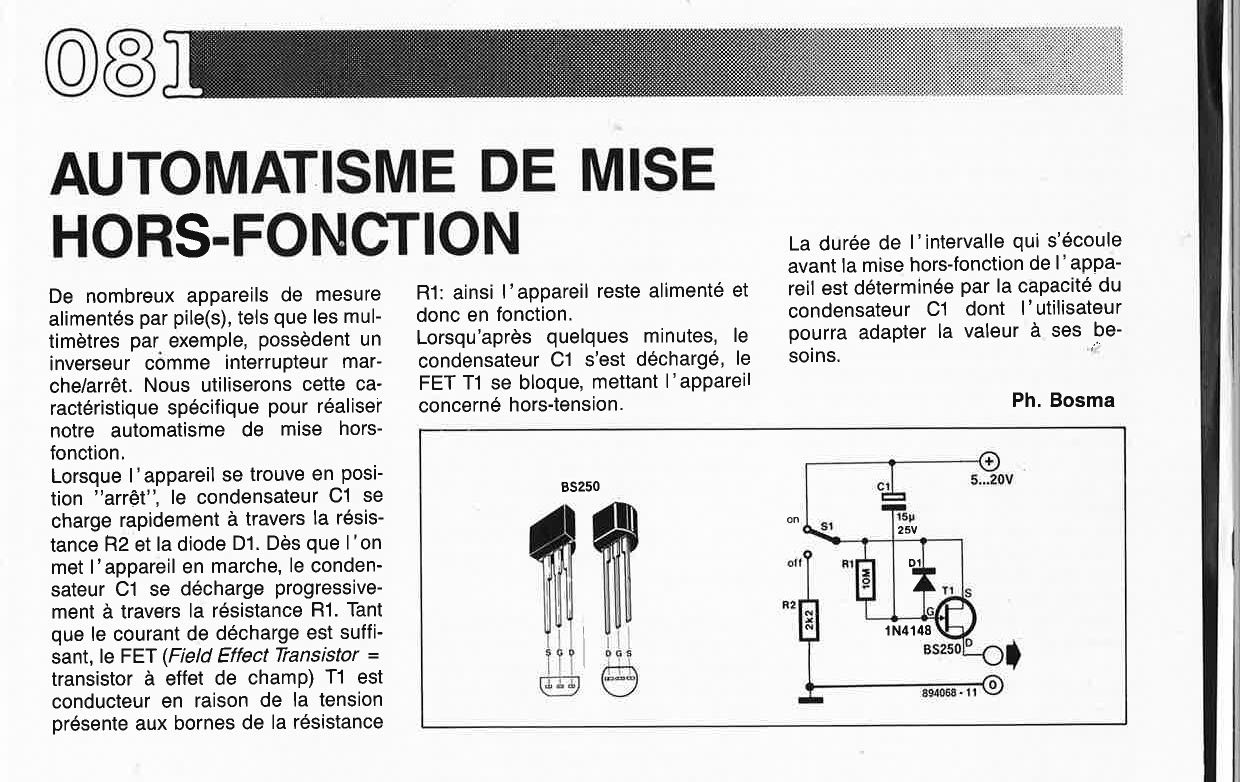 AUTOMATISME DE MISE HORS-FONCTIO