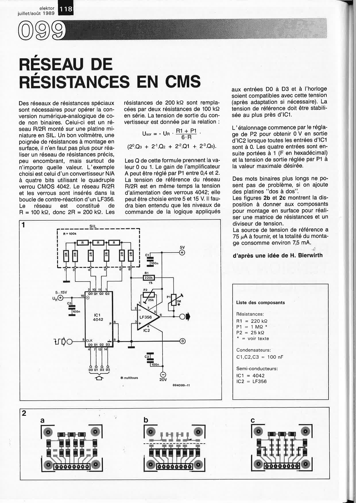 RÉSEAU DE RÉSISTANCES EN CMS