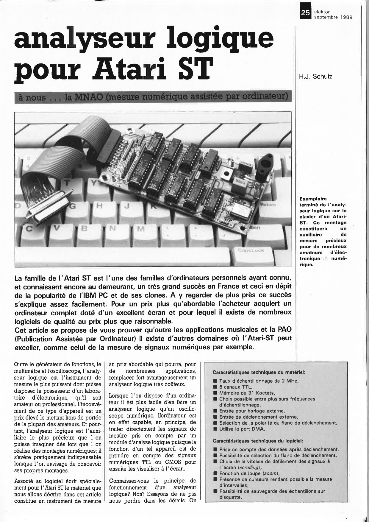 analyseur logique pour Atari ST