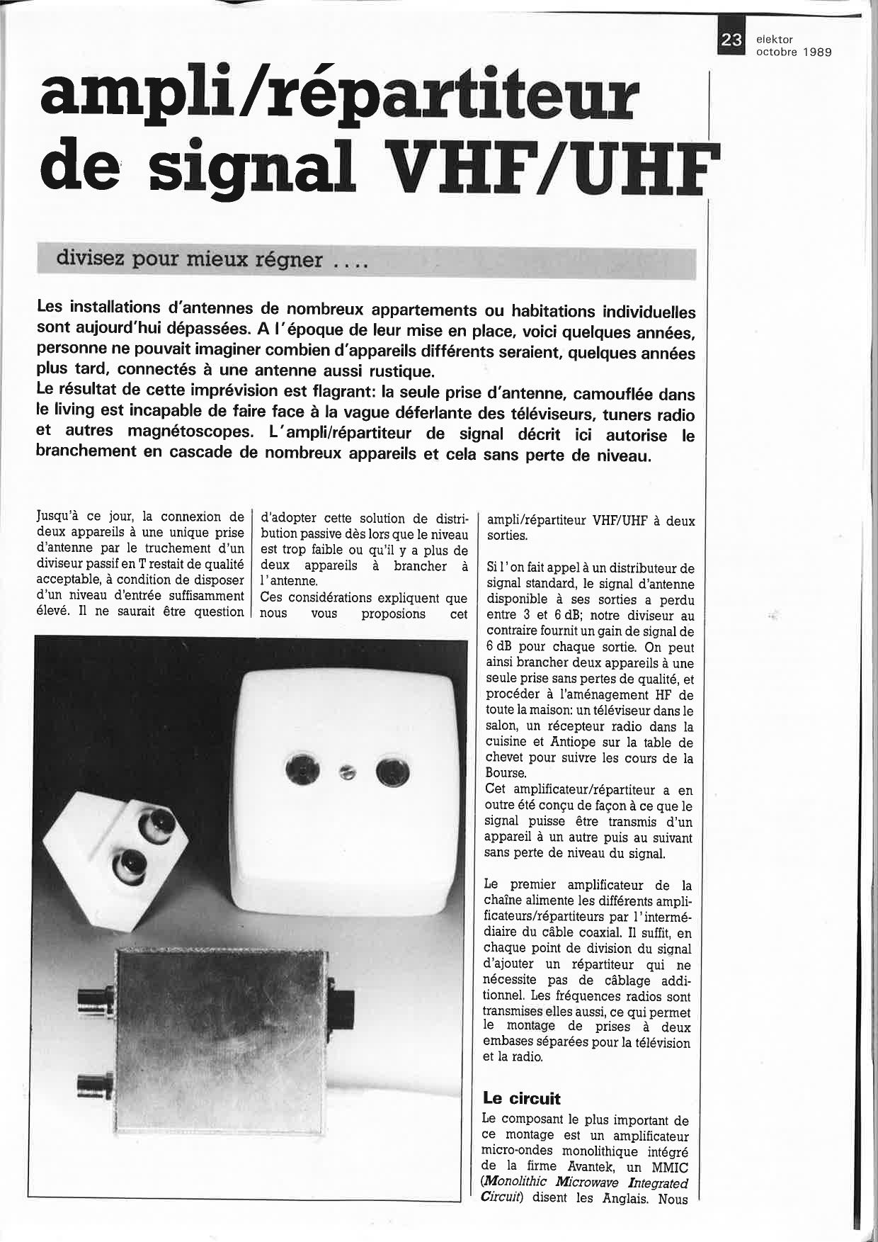 ampli/répartiteur de signal VBF /UBF