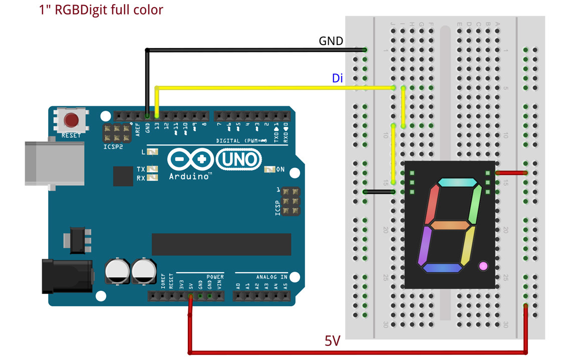 RGBDigit 1"RGB 7Sement Digit Arduino and neopixel driven - Projets LABS